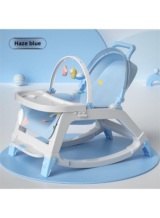 ORiTi كرسي هزاز للأطفال، أداة مهدئة للأطفال، يمكن أن يستلقي أو يجلس، مهد حديثي الولادة، كرسي مهدئ للأطفال، كرسي استرخاء مهدئ للنوم، سرير هزاز - أزرق - Image 1
