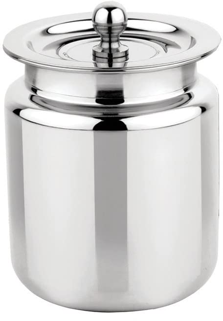 Prabha Stainless Steel Stello Ghee Pot 190ml | Platinum Finish Ghee Jar & Containers | Oil jar, Oil Pot Dispenser | Serving Ghee Container With Lid | Home & Kitchen Storage -Silver - Image 2