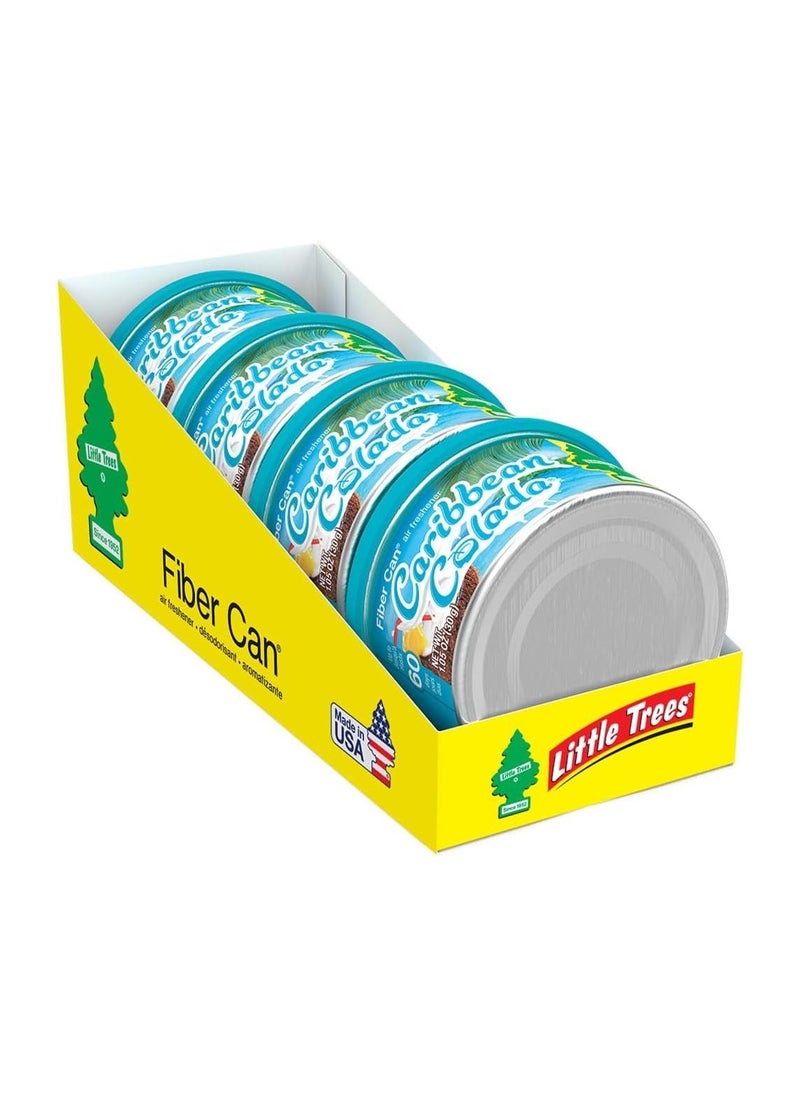 Little Trees LITTLE TREES Car Air Freshener. Fiber Can Provides a Long-Lasting Scent for Auto or Home. Adjustable Lid for Desired Strength. Caribbean Colada, 4 Air Fresheners  - Image 5