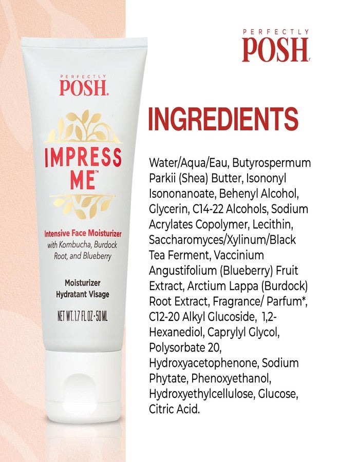 Perfectly Posh - IMPRESS ME Intensive Face Moisturizer with Kombucha, Burdock Root, & Blueberry - Hydrating and Nourishing Formula - 1.7fl oz - Image 2