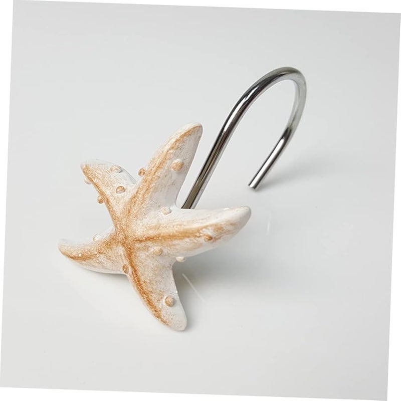 Assorted Color Medium Shower Curtain Hooks Set Ocean Theme Waterproof Bathroom Decor - Image 3