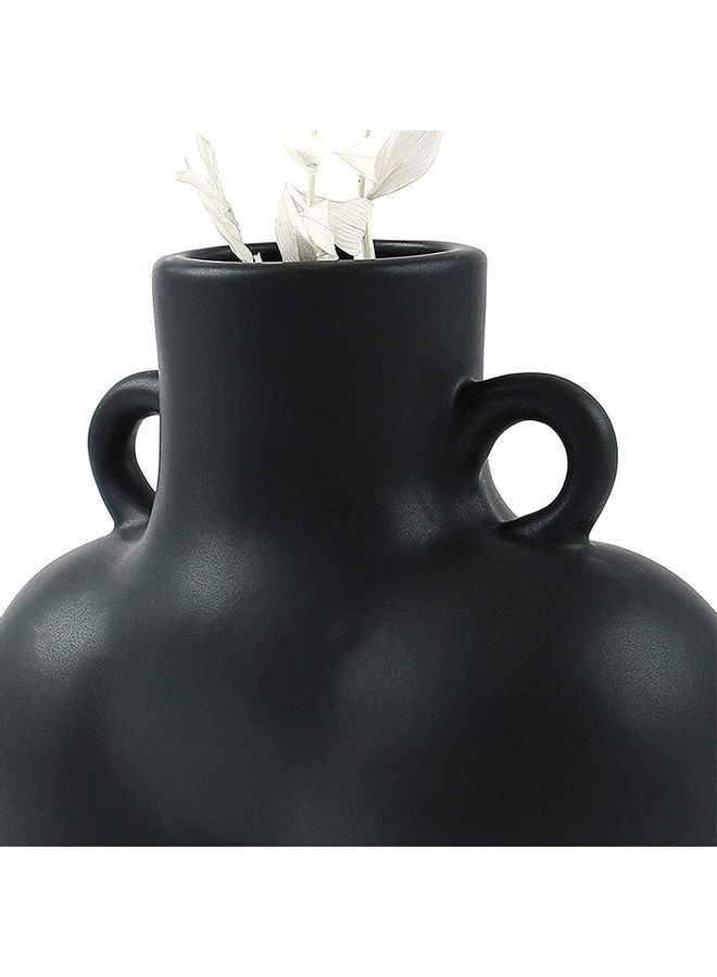 NIBEMINENT Human Body Shaped Decorative Flower Pot with Side Ring Handle Black One Size  - Image 2