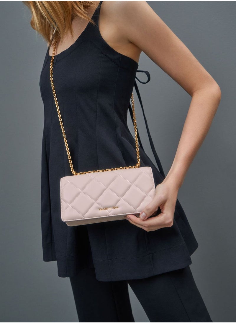 Charles & Keith - Paffuto Chain Handle Furry Long Wallet - Image 1