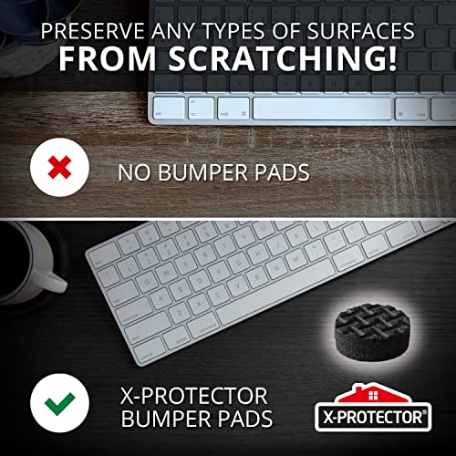 X-Protector Cabinet Door Bumpers 100 PCS Small Black Rubber Pads 3/8' Self-Adhesive Thick Dots Protect Glass & Surfaces - Image 3