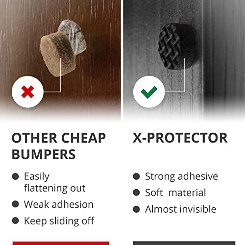 X-Protector Cabinet Door Bumpers 100 PCS Small Black Rubber Pads 3/8' Self-Adhesive Thick Dots Protect Glass & Surfaces - Image 4