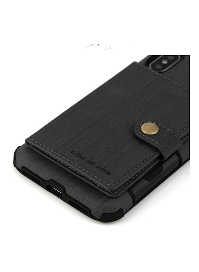 NIBEMINENT Protective Wallet Card Case Cover For Apple iPhone X/Xs Black  - Image 4