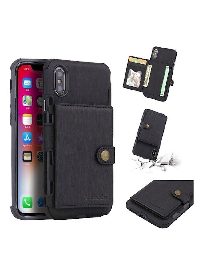 NIBEMINENT Protective Wallet Card Case Cover For Apple iPhone X/Xs Black  - Image 2