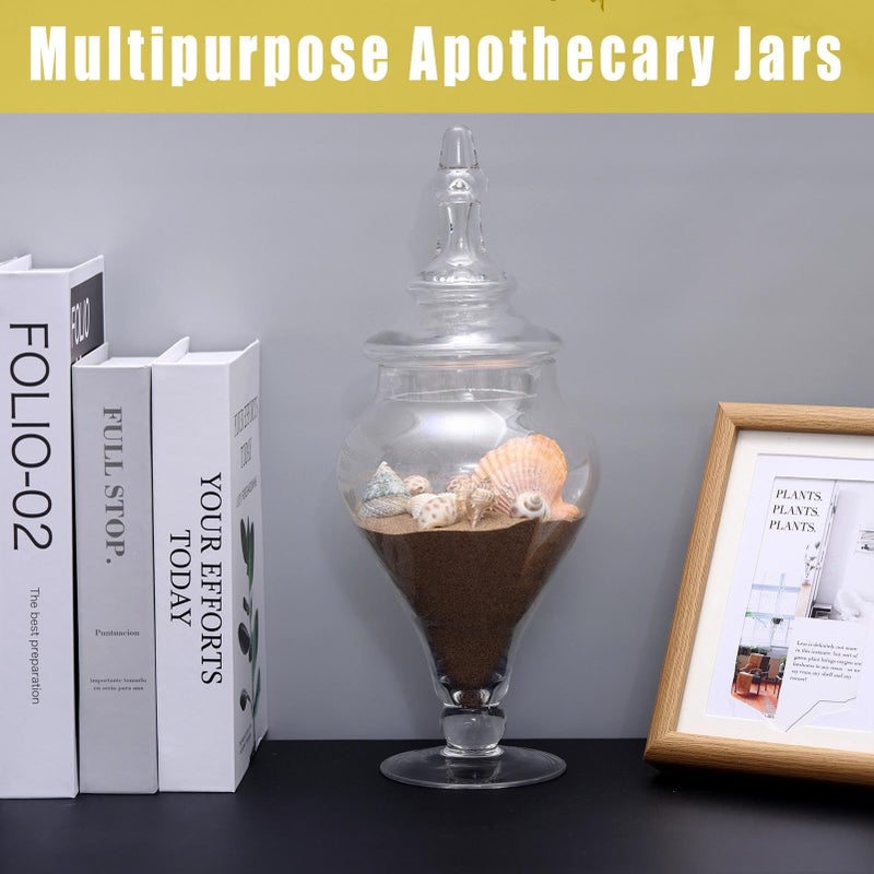 REFSAVER Apothecary Jars Glass Decorative Candy Jars,Candy Buffet Display, Elegant Storage Jar, Decorative Wedding Candy Organizer Canisters Style B - Image 3