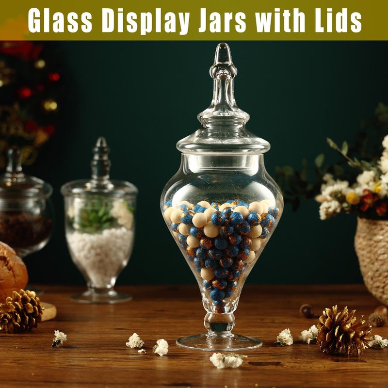 REFSAVER Apothecary Jars Glass Decorative Candy Jars,Candy Buffet Display, Elegant Storage Jar, Decorative Wedding Candy Organizer Canisters Style B - Image 2