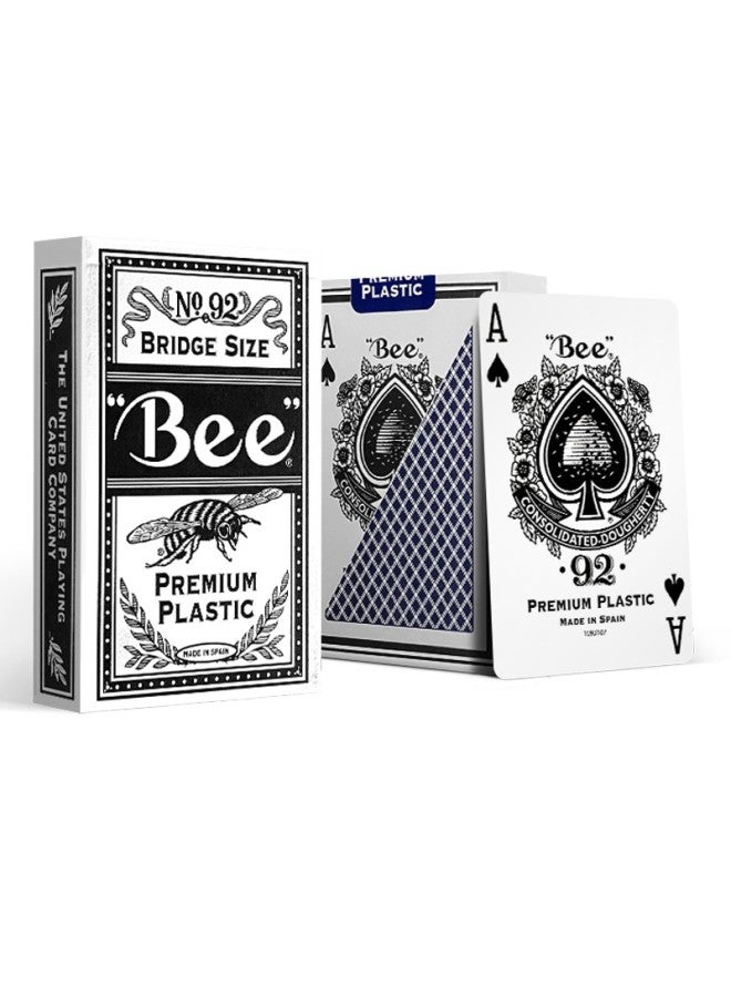 Bee Xiaomifeng Suohua Guandan Dou Dizhu Playing Cards, Plastic Bridge Cards, Narrow Cards, Waterproof And Durable, Imported, Blue - Image 1