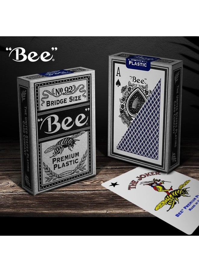 Bee Xiaomifeng Suohua Guandan Dou Dizhu Playing Cards, Plastic Bridge Cards, Narrow Cards, Waterproof And Durable, Imported, Blue - Image 2