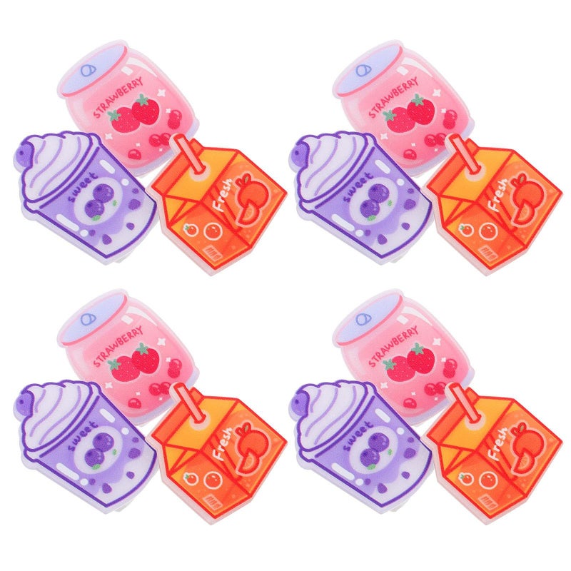 15 Pcs Cartoon Fruit Beverage Binder Clips Set Acrylic Paper Clips For Office School - Image 2