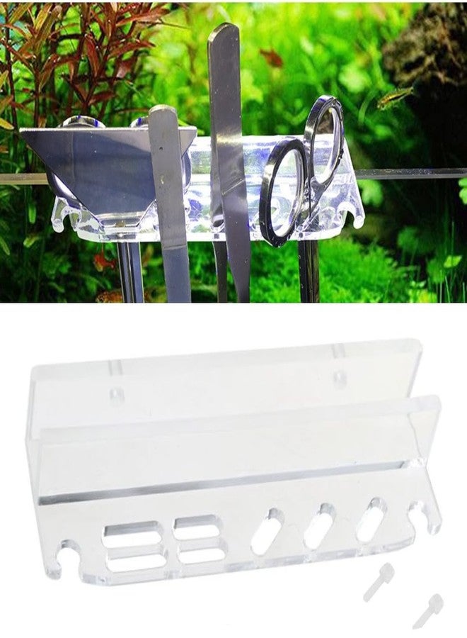 VAYINATO® Acrylic Aquarium Fish Tank Aquascaping Tool Aquatic Plant Kits Management Holder Tweezers Scissors Storage Rack, Aquarium Tank Mounted by Petzlifeworld - Image 1