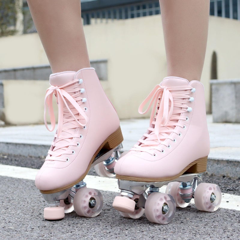 Tuosamtin Roller Skates for Women Girls with Height Adjustable Rubber Stoppers Cute Retro Quad Roller Skates for Outdoor and Indoor - Image 3