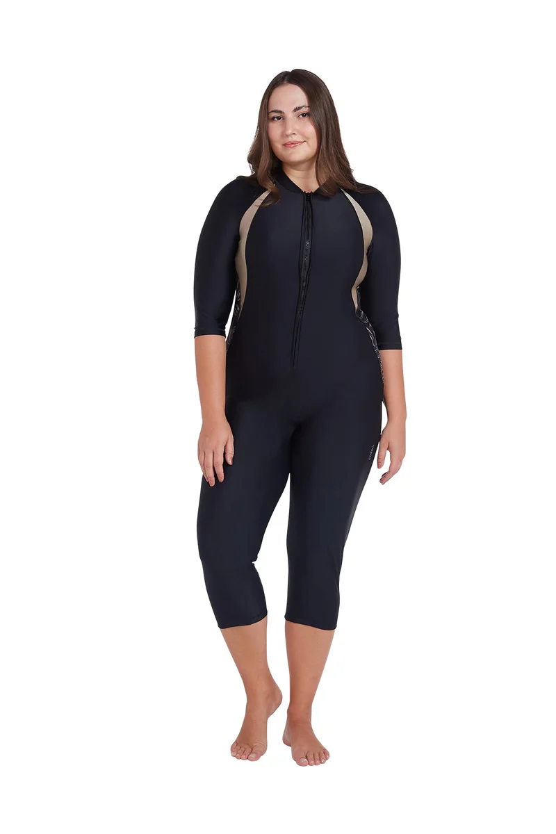 COEGA SUNWEAR COEGA Ladies  Slim-Kini 3/4 Length - Nero Golden Swirls