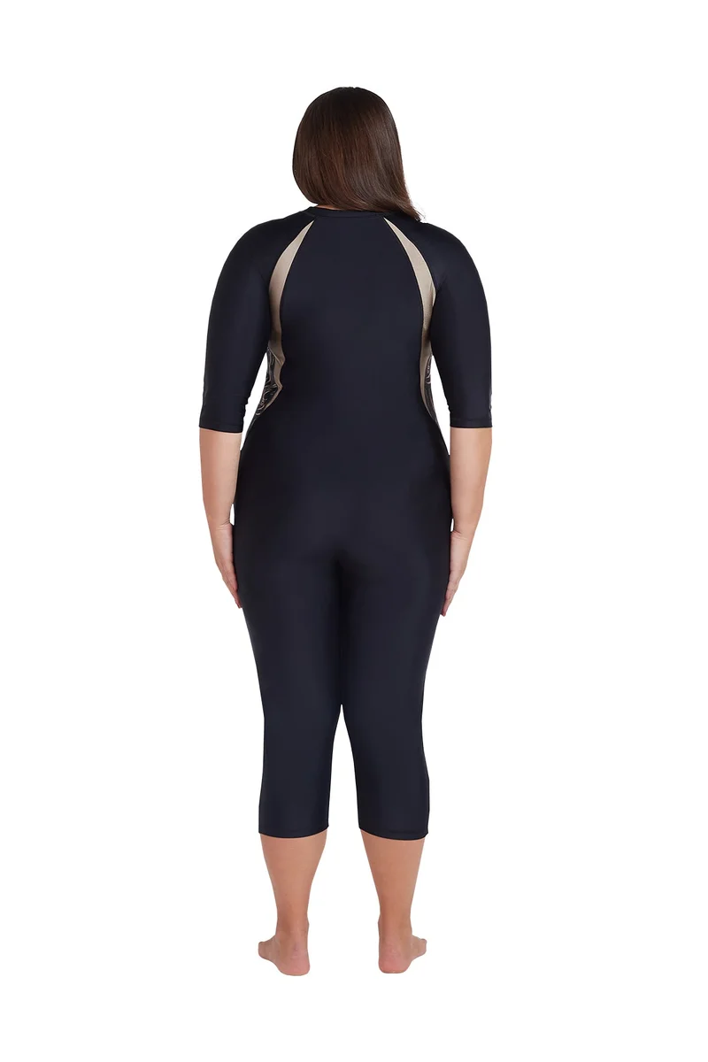 COEGA SUNWEAR COEGA Ladies  Slim-Kini 3/4 Length - Nero Golden Swirls