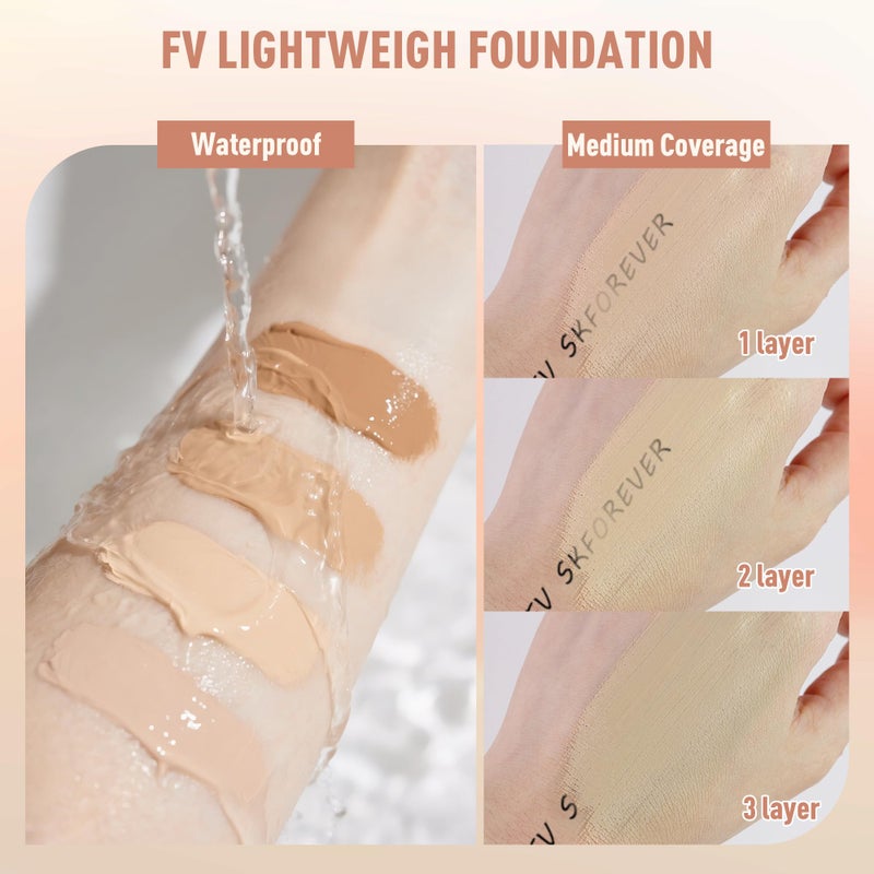 FV 2 Pack Dewy Liquid Foundation Makeup, Waterproof & Lightweight, Natural Finish with Medium Coverage, Hydrating Foundation for Dry and Normal Skin (Nourishing Ivory) - Image 5