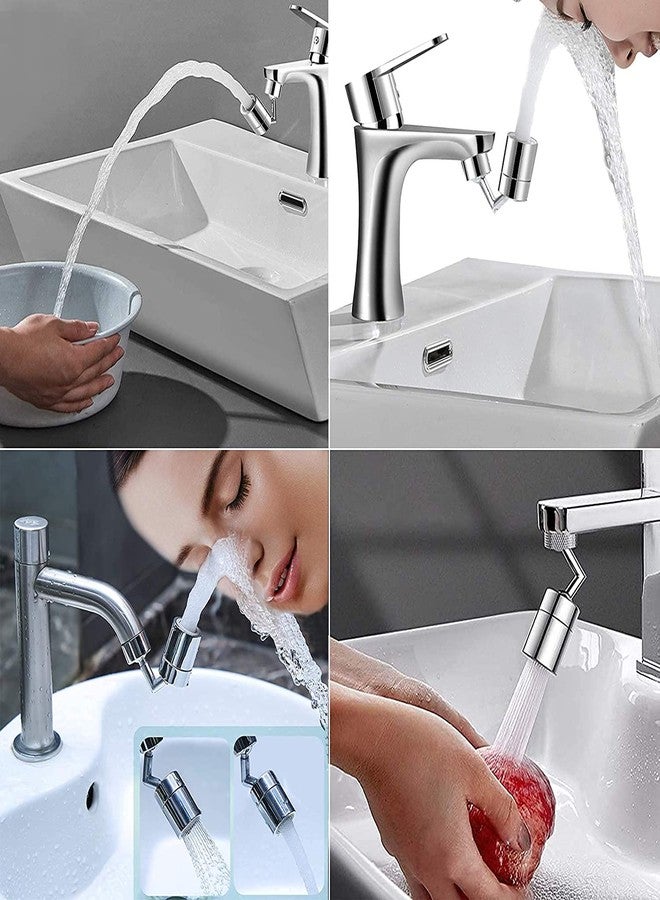 Orrda 720° Rotatable Faucet Sprayer Head, Anti-Splash, 4-Layer Net Filter, Leakproof, Universal (Silver) - Image 3