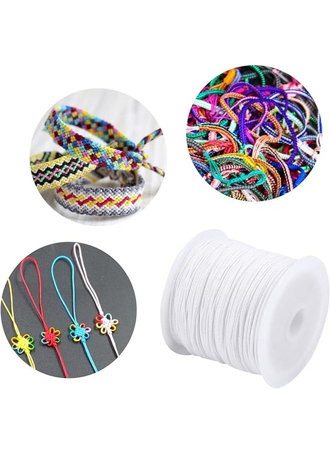 Bukela Nylon Cord, 0.8mm Nylon Cord, 90 metres per roll, DIY Braided Cord, Chinese Knot Cord, Tarred Sisal Cord, For Braiding Bracelets, Beads, Necklaces, Horse Rack Crafts, Wind Chimes (White)  - Image 4