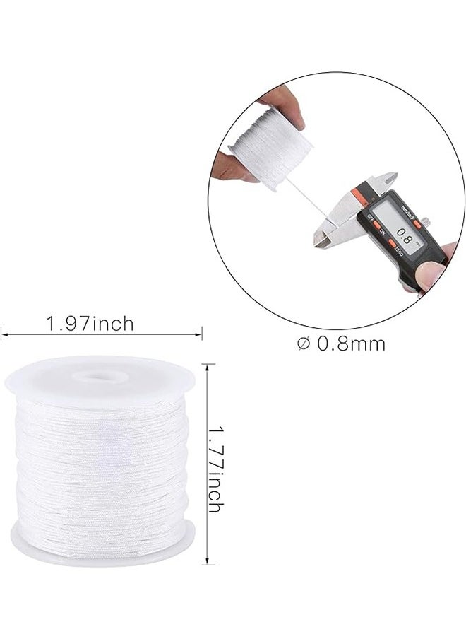 Bukela Nylon Cord, 0.8mm Nylon Cord, 90 metres per roll, DIY Braided Cord, Chinese Knot Cord, Tarred Sisal Cord, For Braiding Bracelets, Beads, Necklaces, Horse Rack Crafts, Wind Chimes (White)  - Image 5