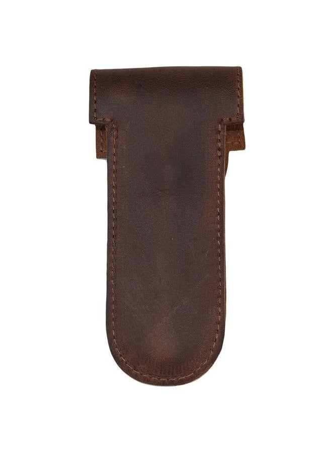 Hide & Drink Leather Double Edge Protector Case Barber Razor Sheath Safety Cover Travel & Commuter Essentials Portable Carry Bag Vintage Handmade Includes 101 Year Warranty :: Bourbon Brown  - Image 4