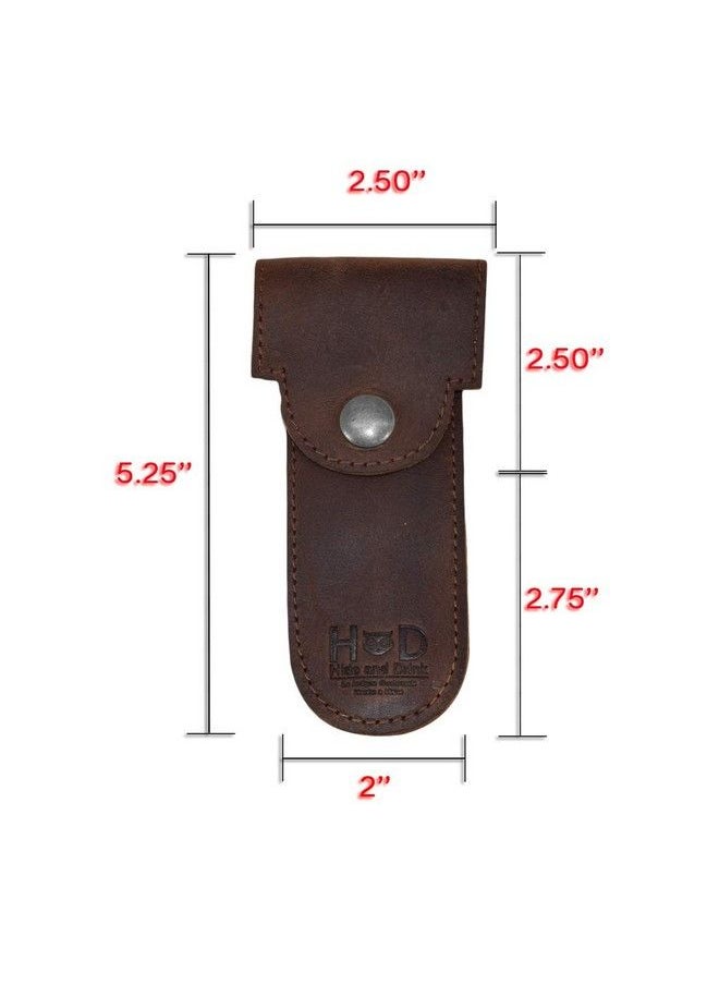 Hide & Drink Leather Double Edge Protector Case Barber Razor Sheath Safety Cover Travel & Commuter Essentials Portable Carry Bag Vintage Handmade Includes 101 Year Warranty :: Bourbon Brown  - Image 5