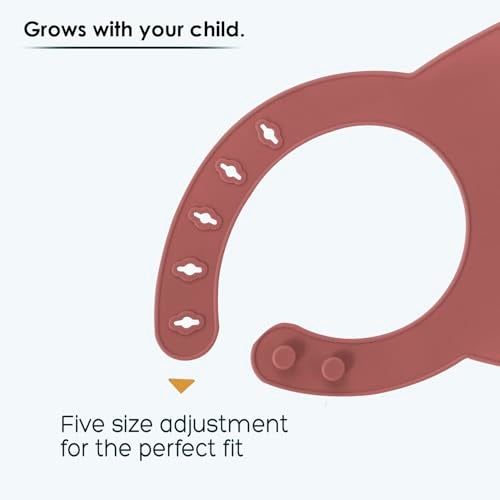 CUBKINS Silicone Baby Bib for Feeding & Weaning Babies, Toddlers with Early Feeding Bendable Spoon | Washable & Reusable, Non-Messy Easy to Clean, Adjustable Neckline with Buttons (Raspberry) - Image 4