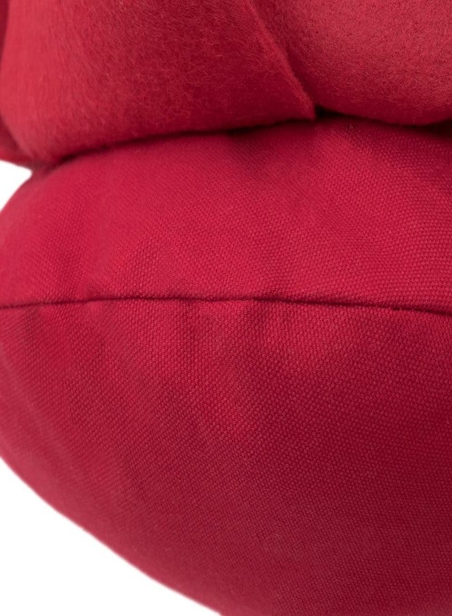 JWH Stereo Flower Throw Pillow Cover Aesthetic Decorative 3D Floral Accent Pillow Case Round Cushion Handmade Pillowcase for Couch Bed Living Room Chair Bedroom 14 Inch Red - Image 5