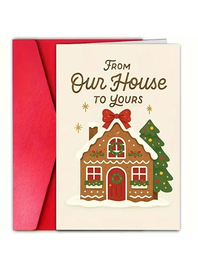 Kandid Cute Christmas Card for The Holiday Season, Christmas Card With Envelope (Gingerbread ) - Image 1
