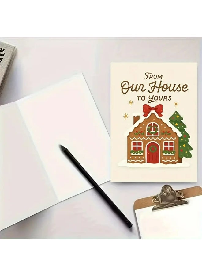 Kandid Cute Christmas Card for The Holiday Season, Christmas Card With Envelope (Gingerbread ) - Image 3