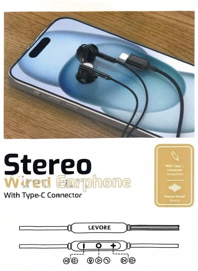 LEVORE - Stereo Wired Earphone With Type-C Connector - Image 1