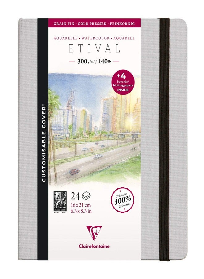 Cernit Clairefontaine Etival Cold Pressed Sewn Watercolour Book, 300g, 24 Sheets (21X14.8) - Image 1