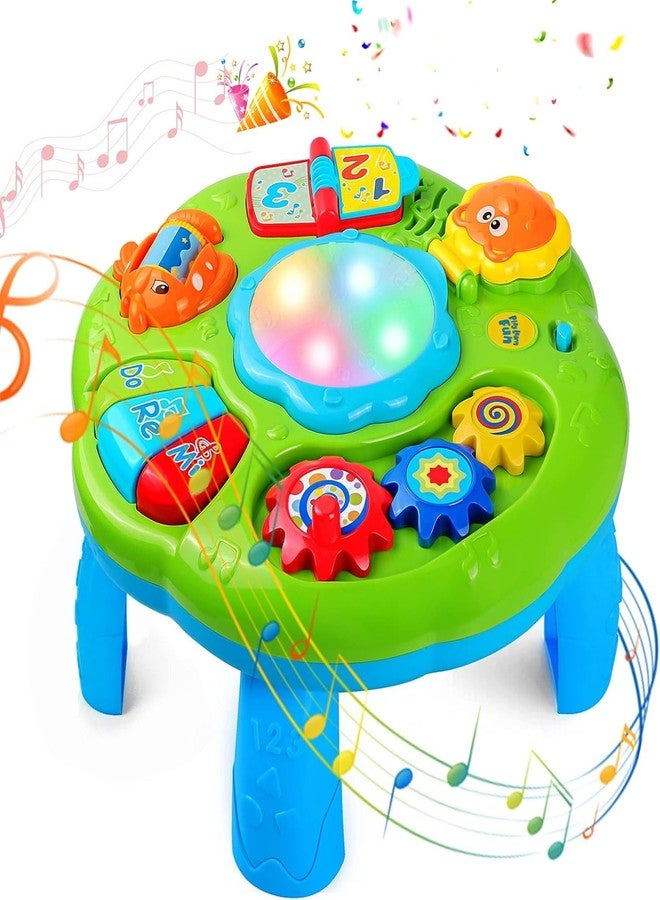 Elecart Baby Toys Musical Learning Table - 2 in 1 Activity Center for Toddlers 18+ Months | Educational Toys for 1 2 Year Old Boys Girls | Baby Piano Toy with Lights & Animal Sounds (Green) - Image 1