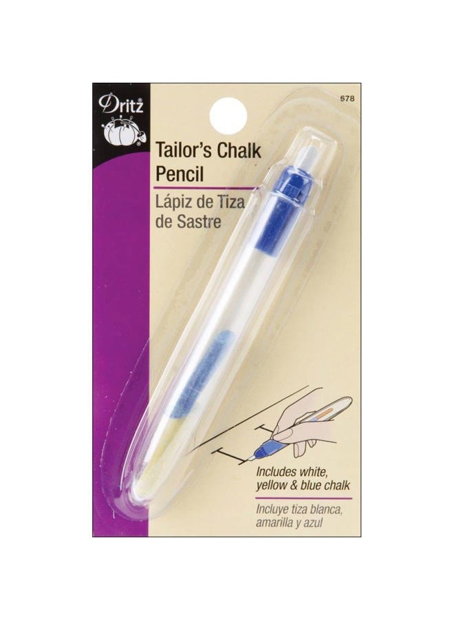 Dritz Chalk Tailor's Pencil, White, Yellow, Blue - Image 1