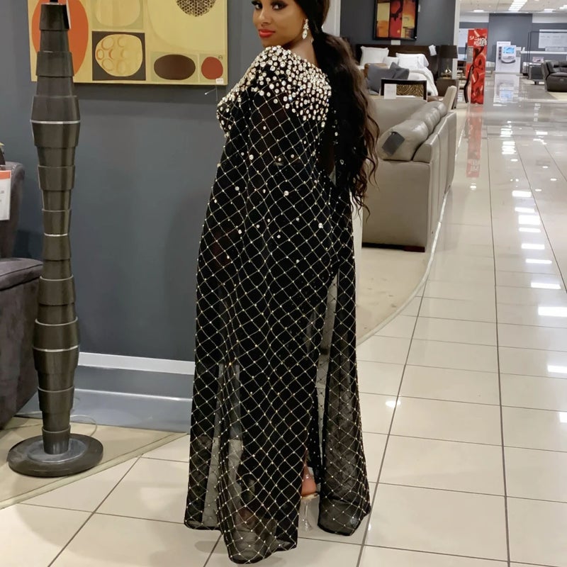 New Independent Station Dress Shawl Gold Sheath Slim Dress - Image 4