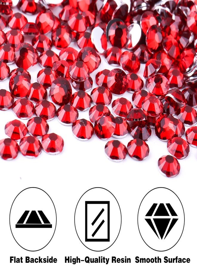 BELICEY 6000Pcs Resin Rhinestones for Crafting 2/3/4/5/6mm Red Flatback Round Crystal Gems Beads for DIY Nail Art Makeup Crafts Clothes Tumblers Decoration with Tweezers and Picking Pen - Image 3