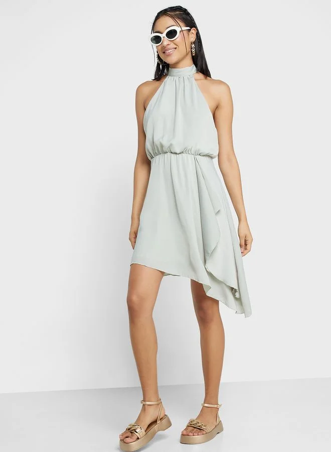 Ginger Ruffled Halter Neck Dress