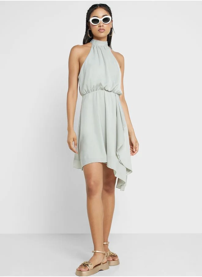 Ginger Ruffled Halter Neck Dress