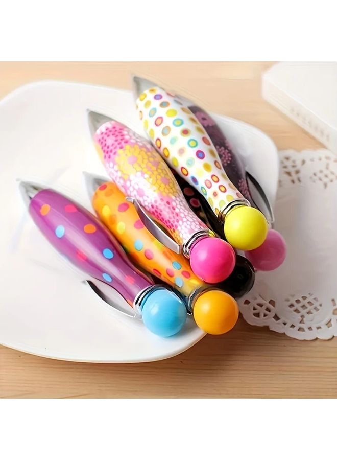 7pcs Mixed Colors Mini Bowling Ball Pens Retractable For School Office Supplies - Image 4