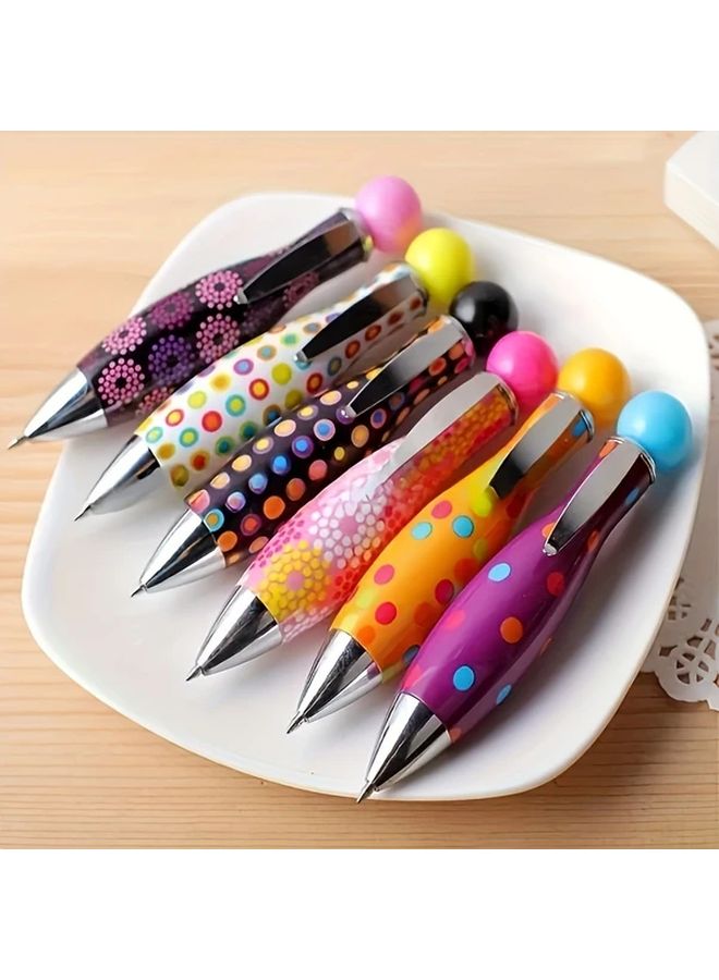 7pcs Mixed Colors Mini Bowling Ball Pens Retractable For School Office Supplies - Image 2