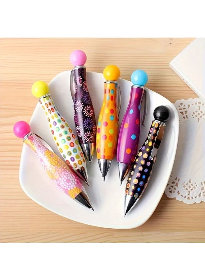7pcs Mixed Colors Mini Bowling Ball Pens Retractable For School Office Supplies - Image 3
