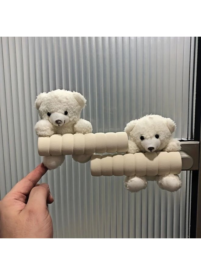 Cute Bear Shaped Door Handle Protector Left Model Anti Collision Anti Static - Image 1