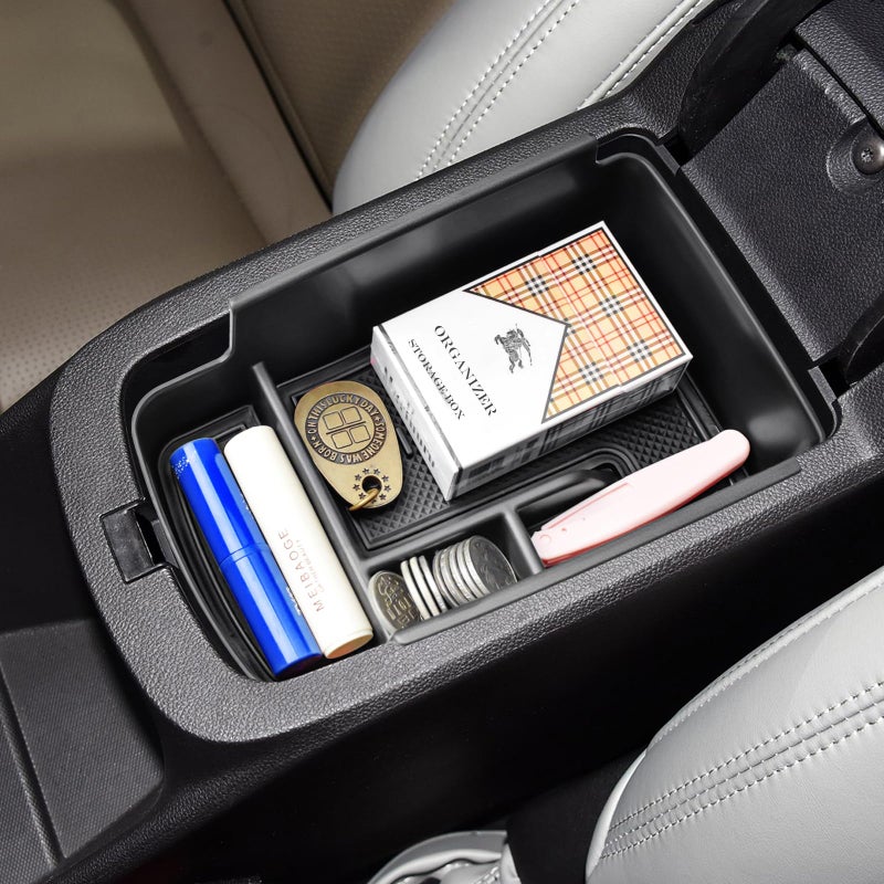 HGWEI Center Console Organizer Tray Compatible with 2024 2025 2026 Chevrolet Trax and 2024-2026 Buick Envista Interior Accessories Insert Armrest Secondary Storage Box Coin Holder, Black - Image 1