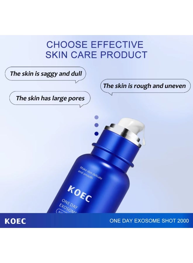 KOEC One Day Exosome Shot Pore Ampoule 2000 PPM Spicule Facial Serum AHA BHA PHA Pore Care Dead Skin Cells Liquid Skin Booster Serum Liquid Skin Booster Serum Face Gel moisturizer 30ml - Image 3