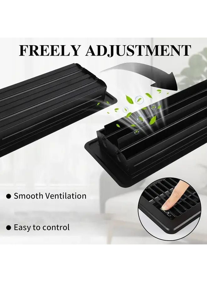 1pc Steel Floor Vent with Adjustable Air Rod Brown Black Powder Coating - Image 5