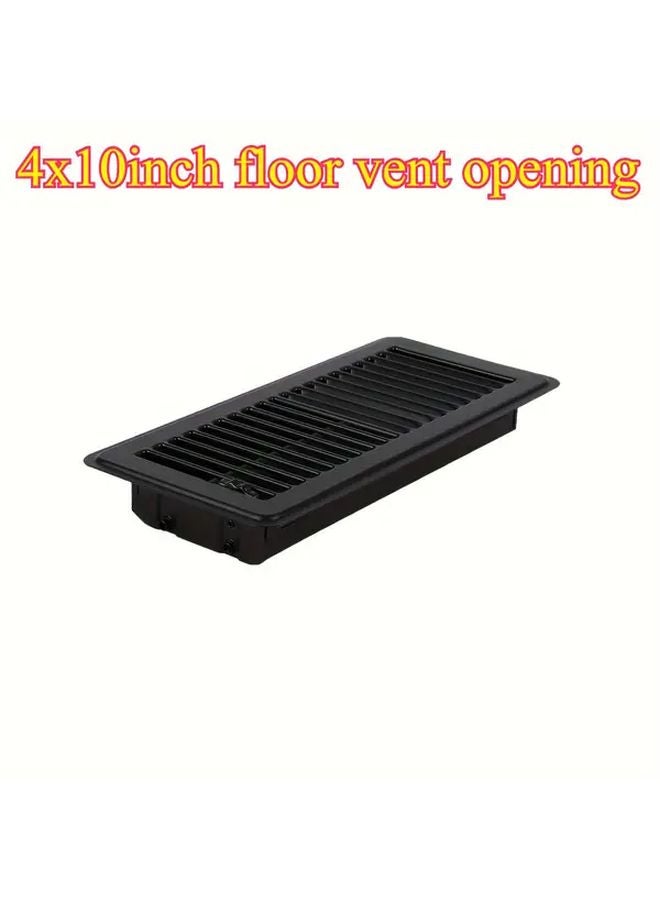 1pc Steel Floor Vent with Adjustable Air Rod Brown Black Powder Coating - Image 1