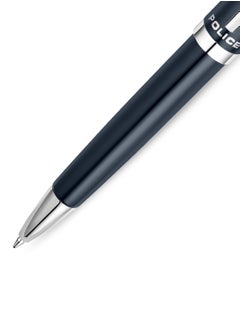 POLICE Batang Blue Stainless Steel Twisted Closure Pen with Silver Trims  - Image 3