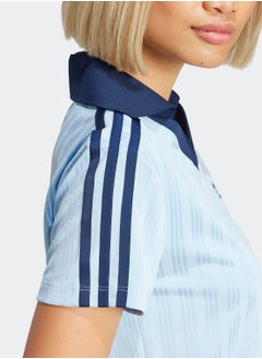 adidas Originals Adicolor Football Jacquard V-Neck Crop Polo Shirt  - Image 4