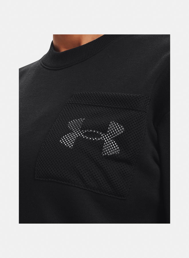 UNDER ARMOUR Rival Fleece Mesh Crewneck Sweatshirt - Image 4