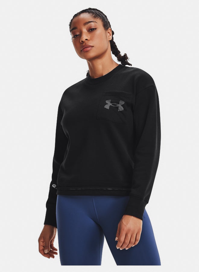 UNDER ARMOUR Rival Fleece Mesh Crewneck Sweatshirt - Image 1